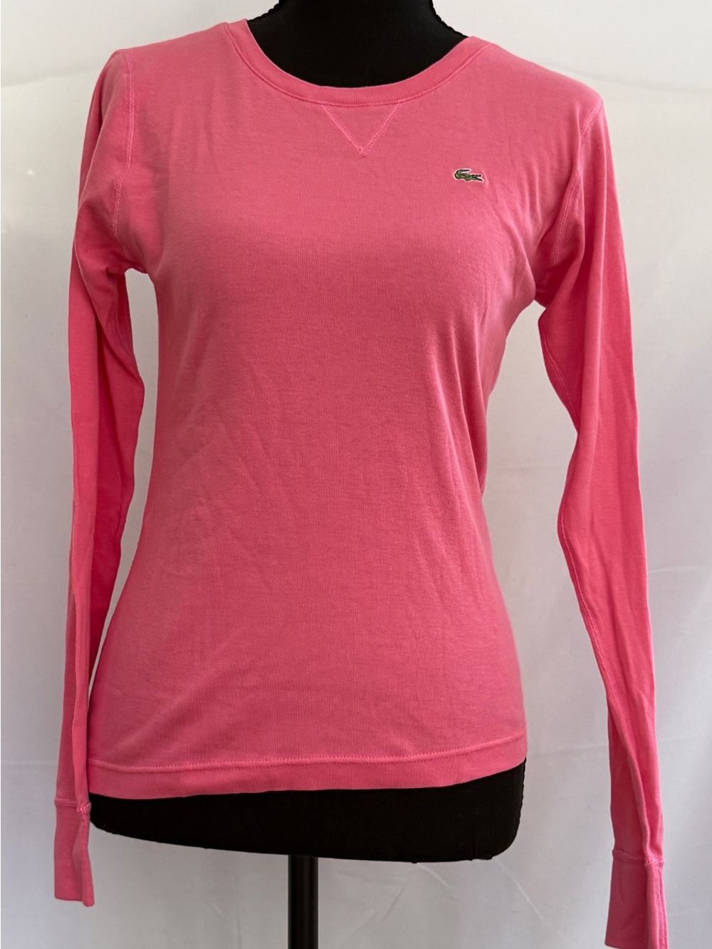Lacoste Pink Long Sleeve Crewneck Tee